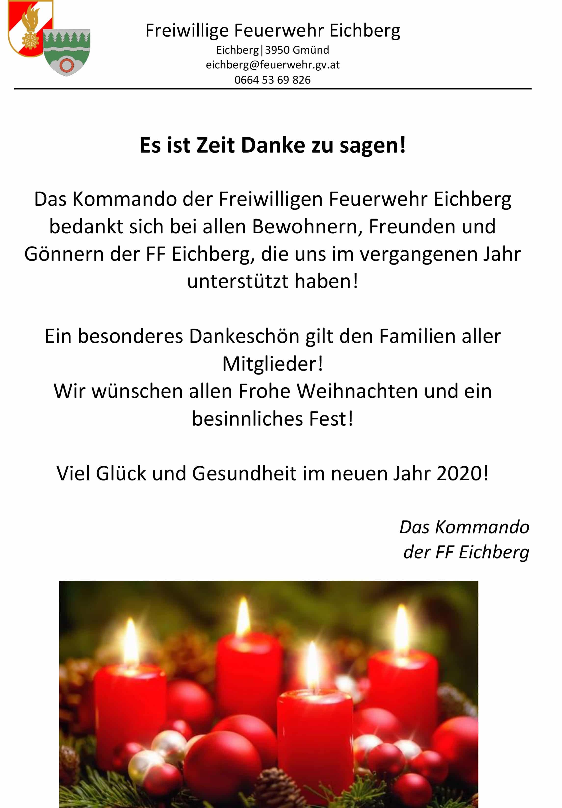 Dankschreiben 2019